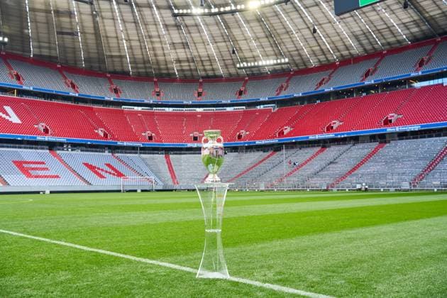 Munich, Bavaria, Germany - May 13, 2024: Henri Delaunay Cup of UEFA EURO, EM, Europameisterschaft,Fussball 2024 at the Allianz Arena in Munich