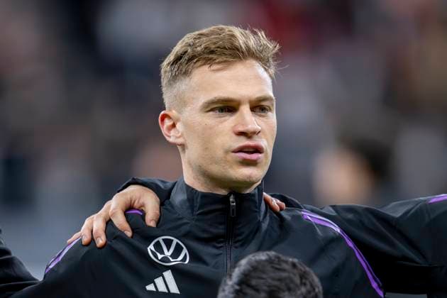 Fußball: Nationalmannschaft, Saison 2023 2024, Länderspiel Deutschland - Niederlande am 26.03.24 in der Deutsche Bank Park in Frankfurt (Hessen). Deutschlands Joshua Kimmich bei der Nationalhymne. DFB REGULATIONS PROHIBIT ANY USE OF PHOTOGRAPHS AS IMAGE SEQUENCES AND OR QUASI-VIDEO Copyright: xKirchner DavidxInderliedx
