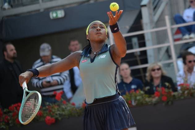 Coco Gauff (USA) during her match against Paula Badosa (ESP) at the Italian Open tennis tournament in Rome, Monday, May 13, 2024.(Alfredo Falcone LaPresse)  Copyright: xAlfredoxFalcone LaPressex