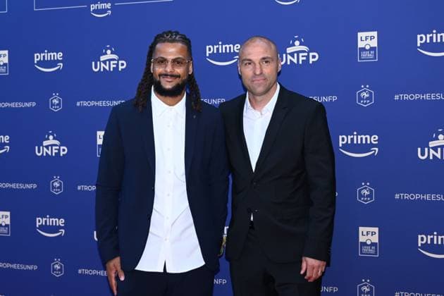 Lois Diony and Alexandre Dujeux attend the UNFP Trophy Awards 2024 at Pavillon d Armenonville on May 13, 2024 in Paris, France. ( Photo by federico pestellini panoramic ) - FOOTBALL : Tapis rouge des Trophees UNFP - Paris - 13 05 2024 FedericoPestellini Panoramic 