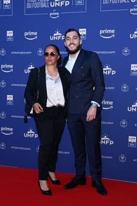 Rayan Cherki ( OL ) and mother attend the UNFP Trophy Awards 2024 at Pavillon d Armenonville on May 13, 2024 in Paris, France. ( Photo by federico pestellini panoramic ) - FOOTBALL : Tapis rouge des Trophees UNFP - Paris - 13 05 2024 FedericoPestellini Panoramic 