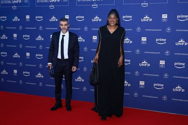 Sebastien Foucras and Marie Jose Perec attend the UNFP Trophy Awards 2024 at Pavillon d Armenonville on May 13, 2024 in Paris, France. ( Photo by federico pestellini panoramic ) - FOOTBALL : Tapis rouge des Trophees UNFP - Paris - 13 05 2024 FedericoPestellini Panoramic 