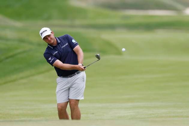 LOUISVILLE, KY - MAY 13: Sepp Straka (USA) plays a shot during a practice round prior to the 2024 PGA, Golf Herren Championship on May 13, 2024, at Valhalla Golf Club in Louisville, Kentucky. (Photo by Joe Robbins Icon Sportswire) GOLF: MAY 13 PGA Championship - Practice Round EDITORIAL USE ONLY Icon573240513048