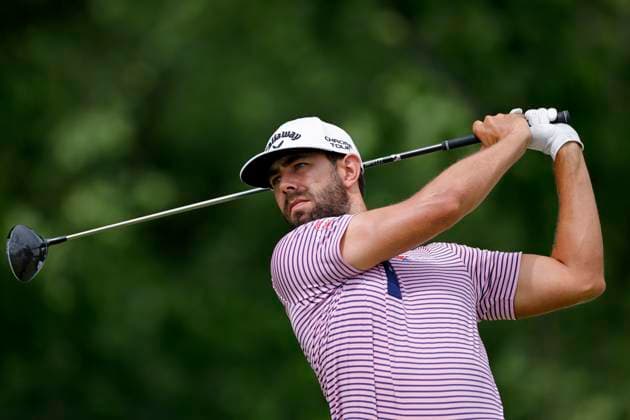 LOUISVILLE, KY - MAY 13: Erik van Rooyen (RSA) plays a shot during a practice round prior to the 2024 PGA, Golf Herren Championship on May 13, 2024, at Valhalla Golf Club in Louisville, Kentucky. (Photo by Joe Robbins Icon Sportswire) GOLF: MAY 13 PGA Championship - Practice Round EDITORIAL USE ONLY Icon573240513057