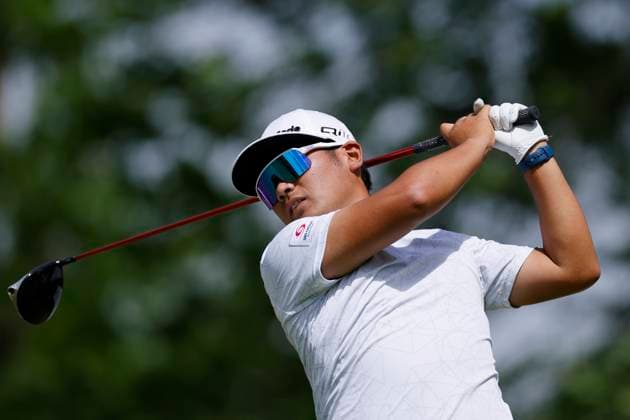 LOUISVILLE, KY - MAY 13: Ryo Hisatsune (JPN) plays a shot during a practice round prior to the 2024 PGA, Golf Herren Championship on May 13, 2024, at Valhalla Golf Club in Louisville, Kentucky. (Photo by Joe Robbins Icon Sportswire) GOLF: MAY 13 PGA Championship - Practice Round EDITORIAL USE ONLY Icon573240513062
