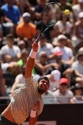 Tennis: ATP, Tennis Herren 1000 Internazionali di Tennis in Rome at Foro Italico. Match A.TABILO (CHILE) VS K. KHACHANOV (BUL) Rome, Italy 14.05.2024: A.TABILO (CHILE) VS K. KHACHANOV (BUL) during Internazionali BNL 2024 Men s Atp 1000 Open tennis tournament in Rome at Grand Stand Arena . Rome foro italico italy italy Copyright: xmarcoxiacobucci