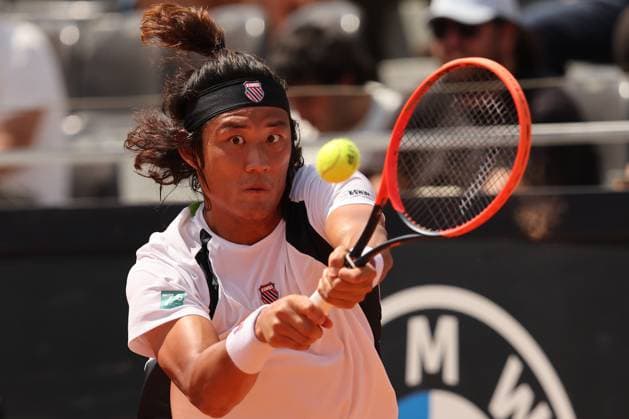 Tennis: ATP, Tennis Herren 1000 Internazionali di Tennis in Rome at Foro Italico. ZHIZHEN ZHANG (CHN) VS THIAGO MONTEIRO (BRA) Rome, Italy 14.05.2024: ZHIZHEN ZHANG (CHN) VS THIAGO MONTEIRO (BRA) during Internazionali BNL 2024 Men s Atp 1000 Open tennis tournament in Rome at Grand Stand Arena . Rome foro italico italy italy Copyright: xmarcoxiacobucci