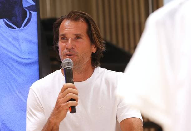 BAU 14.05.2024 Stuttgart Tennis Boss Open PK mit Turnierbotschafter Tommy Haas, Turnierbotschafter Tommy Haas,