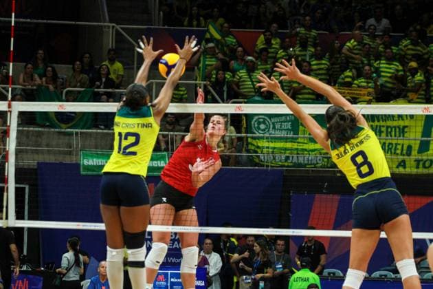 Brasil x Canadá Pela Liga das Nações no RJ RIO DE JANEIRO, RJ - 14.05.2024: BRASIL X CANADÁ PELA LIGA DAS NAÇÕES NO RJ - The Brazilian Women& 39;s Volleyball team faces the Canadian team, this Tuesday (14) at the Maracanãzinho gym in Rio de Janeiro, in the debut match in the Volleyball Nations League. (Photo: Lorando Labbe Fotoarena) x2538004x  LorandoxLabbe