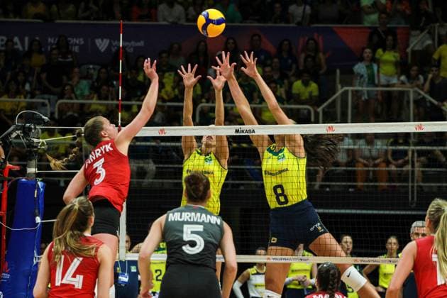 Brasil x Canadá Pela Liga das Nações no RJ RIO DE JANEIRO, RJ - 14.05.2024: BRASIL X CANADÁ PELA LIGA DAS NAÇÕES NO RJ - The Brazilian Women& 39;s Volleyball team faces the Canadian team, this Tuesday (14) at the Maracanãzinho gym in Rio de Janeiro, in the debut match in the Volleyball Nations League. (Photo: Lorando Labbe Fotoarena) x2538005x  LorandoxLabbe