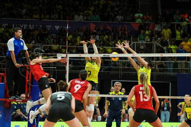 Brasil x Canadá Pela Liga das Nações no RJ RIO DE JANEIRO, RJ - 14.05.2024: BRASIL X CANADÁ PELA LIGA DAS NAÇÕES NO RJ - The Brazilian Women& 39;s Volleyball team faces the Canadian team, this Tuesday (14) at the Maracanãzinho gym in Rio de Janeiro, in the debut match in the Volleyball Nations League. (Photo: Lorando Labbe Fotoarena) x2538009x  LorandoxLabbe