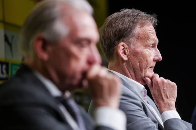 15.05.2024, Fussball, Saison 2023 2024, Bundesliga, Pressekonferenz zur Vorstellung von Lars Ricken, v. l. Präsident Reinhold Lunow (Borussia Dortmund), Aufsichtsratsvorsitzender Hans-Joachim Watzke (Borussia Dortmund), Dortmund Signal Iduna Park NRW Deutschland xRHR-FOTO DEx Copyright: DennisxEwert RHR-FOTOx RHR-FOTO DE