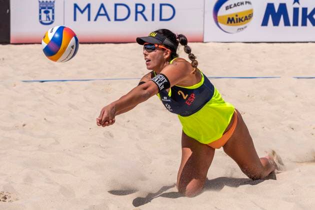 May 15, 2024, Madrid, Madrid, Spain: Spain champions of the CEV BeachVolley NATIONS CUP 2024.PAULA SORIA GUTIo°RREZ (ESP) Madrid Spain - ZUMAc312 20240515_zsp_c312_010 Copyright: xOscarxManuelxSanchezx