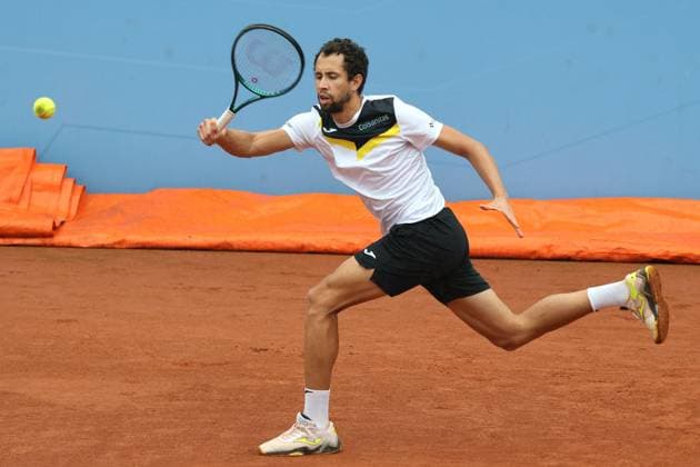 Daniel Elahi Galan (Colombia) during the match againts Francesco Passaro (Italy) during 2024 Piemonte Open Intesa San Paolo, International Tennis match in Turin, Italy, May 15 2024  Copyright: xClaudioxBenedetto IPAxSportx xipx xx IPA_46094833 IPA_Agency_IPA46094833
