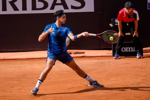 Internazionali BNL D Italia 2024 - Day Ten Aleandro Tabilo in action during the Men™s Singles quarter-final match between Alejandro Tabilo and Zhizhen Zhang on Day Ten of Internazionali BNL D Italia 2024 at Foro Italico on May 15, 2024 in Rome, Italy. Rome Foro Italico Lazio Italy Copyright: xGiuseppexMaffiax DayTen-Tabilo-Zhang_150524_DSC5672