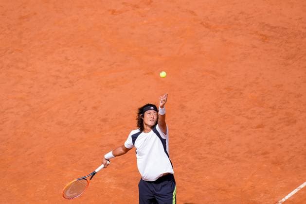 Internazionali BNL D Italia 2024 - Day Ten Zhizhen Zhang in action during the Men™s Singles quarter-final match between Alejandro Tabilo and Zhizhen Zhang on Day Ten of Internazionali BNL D Italia 2024 at Foro Italico on May 15, 2024 in Rome, Italy. Rome Foro Italico Lazio Italy Copyright: xGiuseppexMaffiax DayTen-Tabilo-Zhang_150524_DSC7297