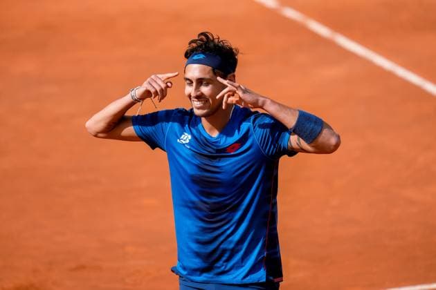 Internazionali BNL D Italia 2024 - Day Ten Aleandro Tabilo celebrates victory during the Men™s Singles quarter-final match between Alejandro Tabilo and Zhizhen Zhang on Day Ten of Internazionali BNL D Italia 2024 at Foro Italico on May 15, 2024 in Rome, Italy. Rome Foro Italico Lazio Italy Copyright: xGiuseppexMaffiax DayTen-Tabilo-Zhang_150524_DSC7200