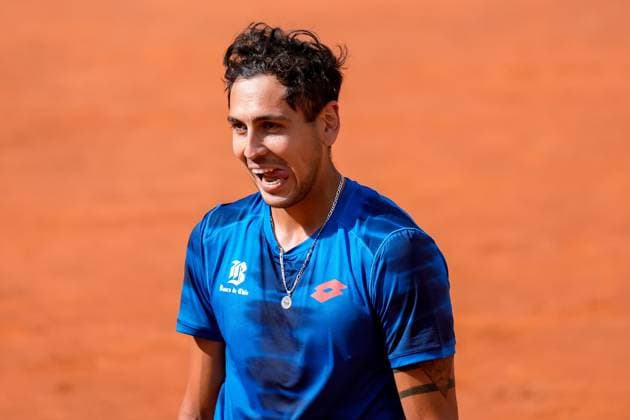 Internazionali BNL D Italia 2024 - Day Ten Aleandro Tabilo celebrates victory during the Men™s Singles quarter-final match between Alejandro Tabilo and Zhizhen Zhang on Day Ten of Internazionali BNL D Italia 2024 at Foro Italico on May 15, 2024 in Rome, Italy. Rome Foro Italico Lazio Italy Copyright: xGiuseppexMaffiax DayTen-Tabilo-Zhang_150524_DSC7466