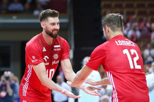KATOWICE 15.05.2024 MECZ TOWARZYSKI REPREZENTACJI SIATKARZY: POLSKA - NIEMCY --- MENS VOLLEYBALL FRIENDLY MATCH POLAND - GERMANY IN KATOWICE KAMIL SEMENIUK GRZEGORZ LOMACZ FOT. ANNA KLEPACZKO FOTOPYK NEWSPIX.PL --- Newspix.pl POLAND OUT!  240515LUM118