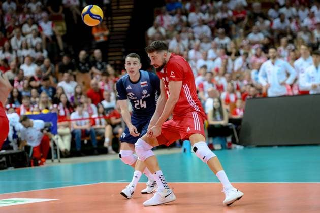 KATOWICE 15.05.2024 MECZ TOWARZYSKI SIATKOWKA: POLSKA - NIEMCY --- INTERNATIONAL VOLLEYBALL FRIENDLY MATCH: POLAND - GERMANY N Z KAMIL SZYMURA BARTOSZ BEDNORZ FOT. PAWEL PIOTROWSKI 400mm.pl NEWSPIX.PL --- Newspix.pl POLAND OUT!  20240515PAP022
