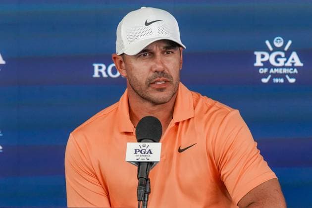 May 15, 2024, Louisville, Kentucky, USA: Brook Koepka (USA) speaks to the media after a practice round before the 2024 PGA, Golf Herren Championship at Valhalla Golf Club in Louisville, Kentucky. Louisville USA - ZUMAw109 20240515_fap_w109_003 Copyright: xDebbyxWongx