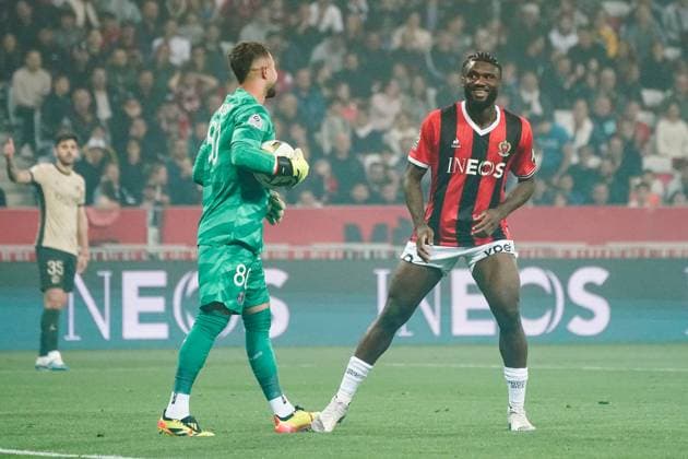 Arnau Tenas (Paris SG) - Terem Moffi (OGC Nice) FOOTBALL : OGC Nice vs Paris SG - Ligue 1 Uber Eats - Nice - 15 05 2024 NorbertScanella Panoramic 