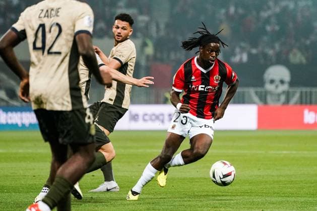 Jordan Lotomba (OGC Nice) FOOTBALL : OGC Nice vs Paris SG - Ligue 1 Uber Eats - Nice - 15 05 2024 NorbertScanella Panoramic 