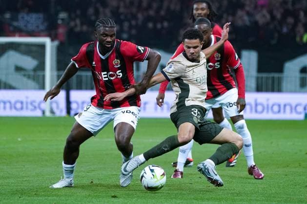 Warren ZaÃ¯re-Emery (Paris SG) - Terem Moffi (OGC Nice) FOOTBALL : OGC Nice vs Paris SG - Ligue 1 Uber Eats - Nice - 15 05 2024 NorbertScanella Panoramic 