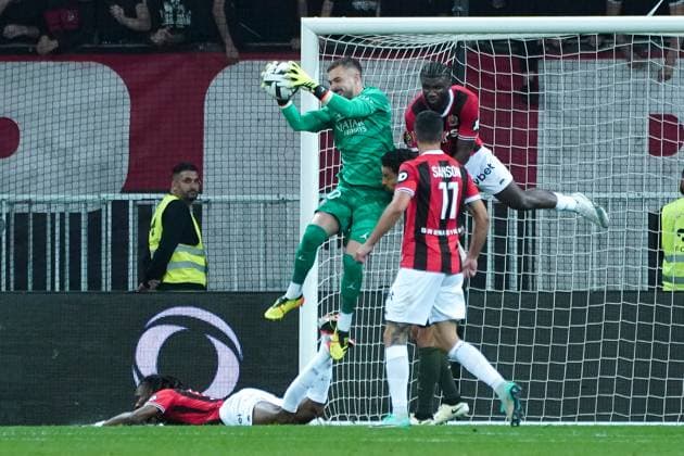 Arnau Tenas (Paris SG) - Terem Moffi (OGC Nice) FOOTBALL : OGC Nice vs Paris SG - Ligue 1 Uber Eats - Nice - 15 05 2024 NorbertScanella Panoramic 
