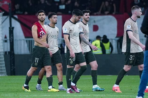 Marco Asensio (Paris SG) - Warren ZaÃ¯re-Emery (Paris SG) - Carlos Soler (Paris SG) FOOTBALL : OGC Nice vs Paris SG - Ligue 1 Uber Eats - Nice - 15 05 2024 NorbertScanella Panoramic 