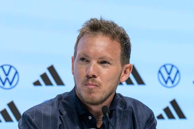 Bundestrainer Julian Nagelsmann, Pressekonferenz - PK zum Kader, UEFA EURO, EM, Europameisterschaft,Fussball 2024 Vorstellung Bekanntgabe des Kaders fuer die EM, Berlin, 16.05.2024, Copyright: HMBxMedia UwexKoch