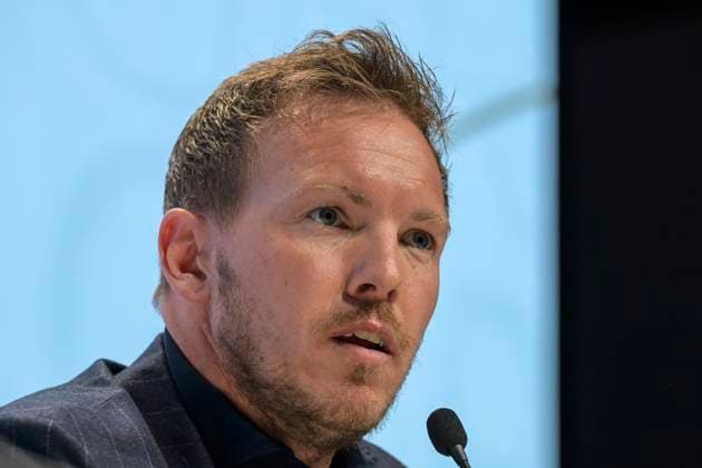 Bundestrainer Julian Nagelsmann, Pressekonferenz - PK zum Kader, UEFA EURO, EM, Europameisterschaft,Fussball 2024 Vorstellung Bekanntgabe des Kaders fuer die EM, Berlin, 16.05.2024, Copyright: HMBxMedia UwexKoch
