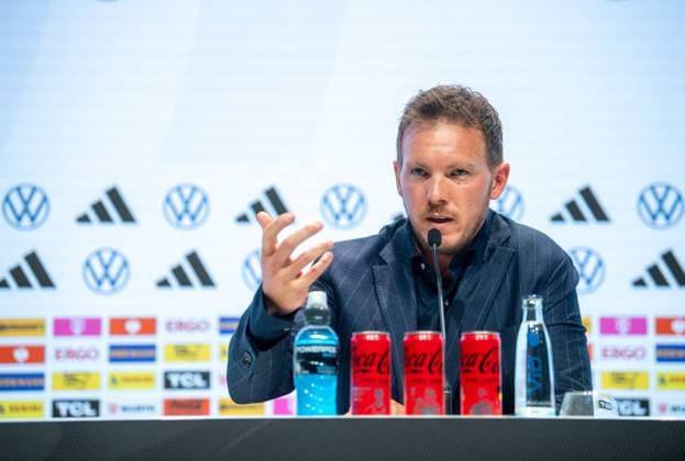 Fussball, Herren, Saison 2023 2024, Nationalmannschaft, Pressekonferenz zur Bekanntgabe des Kaders für die Europameisterschaft, Bundestrainer Julian Nagelsmann (Deutschland), 16.05. 2024, Copyright: xSebastianxRäppold MatthiasxKochx