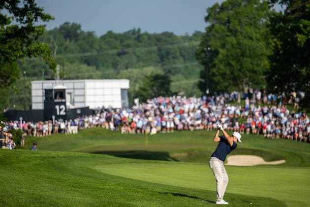 240516 Ludvig Aberg of Sweden during the first round of the 2024 PGA, Golf Herren Championship Golf Tournament on May 16, 2024 in Louisville. Photo: Petter Arvidson BILDBYRAN kod PA PA0809 golf pga championship 1 bbeng sverige Copyright: PETTERxARVIDSON BB240516PA017