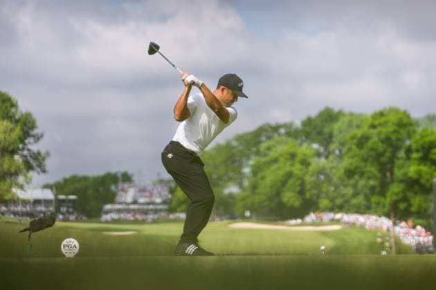 240516 Xander Schauffele of USA during the first round of the 2024 PGA, Golf Herren Championship Golf Tournament on May 16, 2024 in Louisville. Photo: Petter Arvidson BILDBYRAN kod PA PA0809 golf pga championship 1 bbeng usa Copyright: PETTERxARVIDSON BB240516PA047