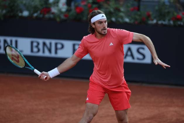 Rome, Italy 16.05.2024: S. TSITSIPAS (GRE) VS N.JARRY (CHI) during Internazionali BNL 2024 MenÃ¢& x80;& x99;s ATP, Tennis Herren 1000 Open tennis tournament in Rome at Grand Stand Arena .  Copyright: xMarcoxIacobucci IPAxSportx xipa-x xx IPA_46146994 IPA_Agency_IPA46146994