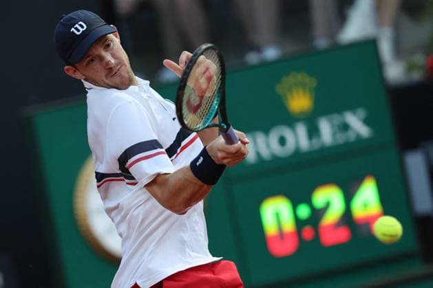 International Tennis match - Internazionali BNL d Italia Rome, Italy 16.05.2024: S. TSITSIPAS (GRE) VS N.JARRY (CHI) during Internazionali BNL 2024 MenÃ¢& x80;& x99;s ATP, Tennis Herren 1000 Open tennis tournament in Rome at Grand Stand Arena . Rome Italy  Copyright: xIPAxSport ABACAx