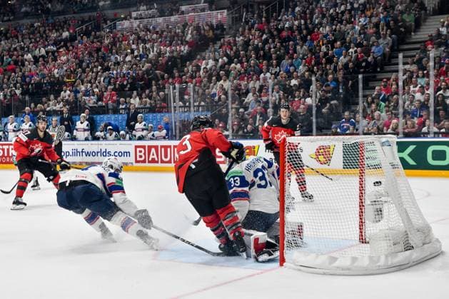 PRAGUE, CZECH REPUBLIC - MAY 16: Brandon Tanev of Canada scores against goalkeeper Henrik Haukeland of Norway during the preliminary round match between Canada and Norway at Prague Arena on May 16, 2024 in Prague, Czech Republic. Prague Prague Arena Czech Republic Copyright: xJustPictures.ch AndreaxBrancax jp-en-EuSpIm-AB_16052024_DSC_1856