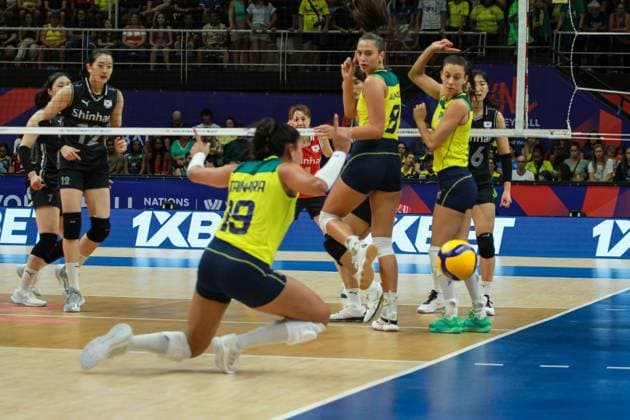 Brasil x Coreia Pela Liga das Nações no RJ RIO DE JANEIRO, RJ - 16.05.2024: BRASIL X COREIA PELA LIGA DAS NAÇÕES NO RJ - The Brazilian Women& 39;s Volleyball team defeated the South Korean team by three sets to zero in a game valid for the League of Nations, this Thursday (16), at the Maracanãzinho Gymnasium in Rio de Janeiro. (Photo: Lorando Labbe Fotoarena) x2538738x  LorandoxLabbe