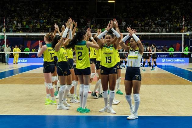 Brasil x Coreia Pela Liga das Nações no RJ RIO DE JANEIRO, RJ - 16.05.2024: BRASIL X COREIA PELA LIGA DAS NAÇÕES NO RJ - The Brazilian Women& 39;s Volleyball team defeated the South Korean team by three sets to zero in a game valid for the League of Nations, this Thursday (16), at the Maracanãzinho Gymnasium in Rio de Janeiro. (Photo: Lorando Labbe Fotoarena) x2538741x  LorandoxLabbe