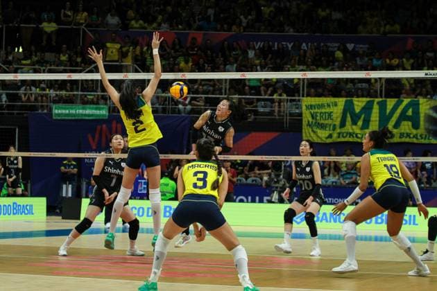 Brasil x Coreia Pela Liga das Nações no RJ RIO DE JANEIRO, RJ - 16.05.2024: BRASIL X COREIA PELA LIGA DAS NAÇÕES NO RJ - The Brazilian Women& 39;s Volleyball team defeated the South Korean team by three sets to zero in a game valid for the League of Nations, this Thursday (16), at the Maracanãzinho Gymnasium in Rio de Janeiro. (Photo: Lorando Labbe Fotoarena) x2538752x  LorandoxLabbe