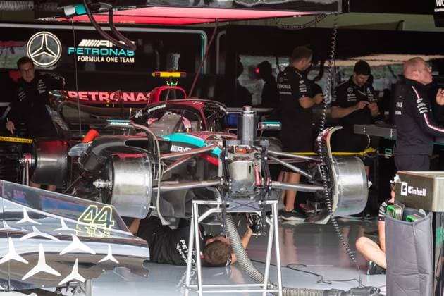 F1 GP Imola Italien Donnerstag, 16.05.2024 Mercedes-AMG Petronas F1 Team; F1 GP Imola Italien Donnerstag, 16.05.2024 Copyright: xBEAUTIFULxSPORTS Erlhofx