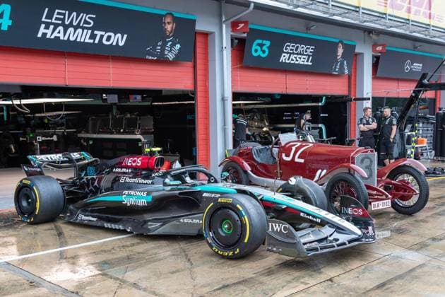 F1 GP Imola Italien Donnerstag, 16.05.2024 Mercedes-AMG Petronas F1 Team; F1 GP Imola Italien Donnerstag, 16.05.2024 Copyright: xBEAUTIFULxSPORTS Erlhofx