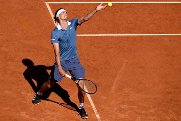 Alexander Zverev of Germany serves during the semifinal match against Alejandro Tabilo of Chile at the Internazionali BNL d Italia 2024 tennis tournament at Foro Italico in Rome, Italy on May 17, 2024. antoniettaxbaldassarre