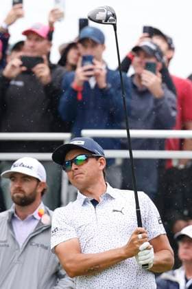 LOUISVILLE, KY - MAY 17: Rickie Fowler watches his drive off No. 10 during the second round of the PGA, Golf Herren Championship, May 17, 2024, at Valhalla Golf Club in Louisville, Kentucky.(Photo by Matthew Maxey Icon Sportswire) GOLF: MAY 17 PGA Championship EDITORIAL USE ONLY Icon240517013