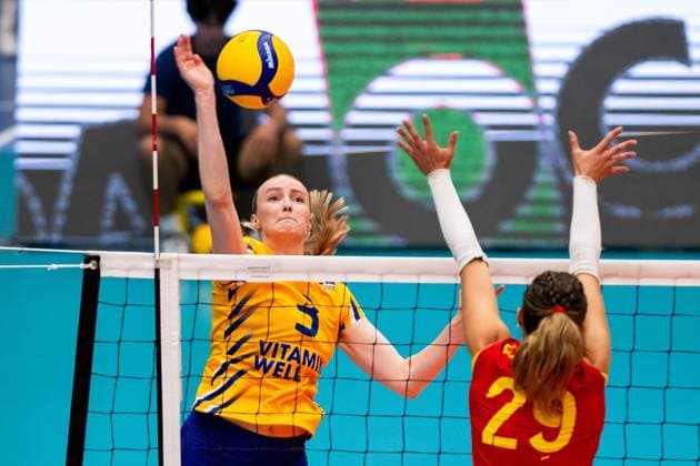 240517 Linda Andersson of Sweden during the European Golden League volleyball match between Sweden and Spain on May 17, 2024 in Lund. Photo: Avdo Bilkanovic BILDBYRAN COP 115 AB0270 volleyboll volleyball european golden league sverige spanien spain sweden dam bbeng Copyright: AVDOxBILKANOVIC BB240517AB013