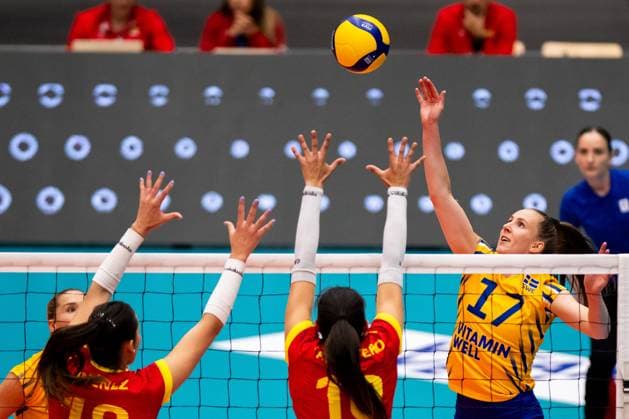 240517 Anna Haak of Sweden during the European Golden League volleyball match between Sweden and Spain on May 17, 2024 in Lund. Photo: Avdo Bilkanovic BILDBYRAN COP 115 AB0270 volleyboll volleyball european golden league sverige spanien spain sweden dam bbeng Copyright: AVDOxBILKANOVIC BB240517AB015
