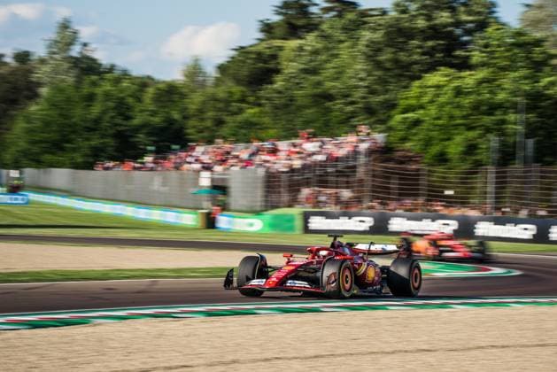 May 17, 2024, Imola, Imola, Italy: Charles Leclerc at curve Villeneuve during the second free practice session, 7th round of Formula 1 wolrd championship at the Enzo and Dino Ferrari International racetrack of Imola Imola Italy - ZUMAm264 20240517_znp_m264_035 Copyright: xLucaxMartinix