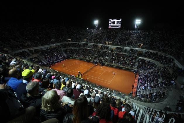 Rome, Italy 17.05.2024: night panorama of the stadium in NICOLAS JARRY CHILE VS Tommy Paul USA during Internazionali BNL 2024 menÃ¢& x80;& x99;s ATP, Tennis Herren 1000 Open tennis tournament in Rome Center Court.  Copyright: xMarcoxIacobucci IPAxSportx xipa-x xx IPA_46195797 IPA_Agency_IPA46195797
