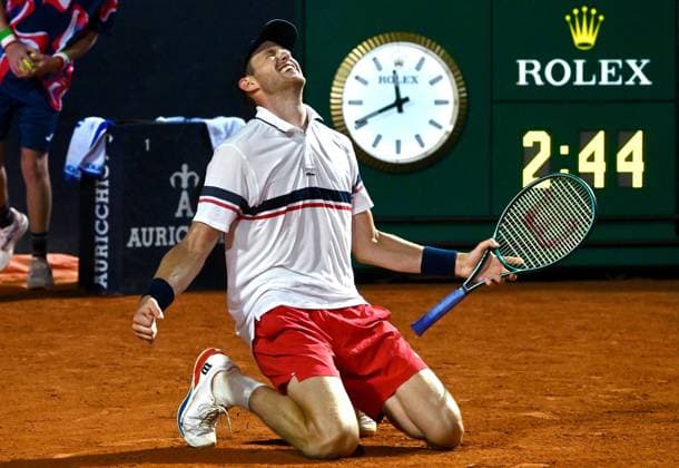 May 17, 2024, Rome, ITALY: Nicolas Jarry of Chile celebrates after winning his men s singles semi final match against Tommy Paul of USA (not pictured) at the Italian Open tennis tournament in Rome, Italy, 17 May 2024. ANSA ALESSANDRO DI MEO. Italian Open tennis tournament  - ZUMAa110 20240517_zaf_a110_093 Copyright: xAlessandroxDixMeox